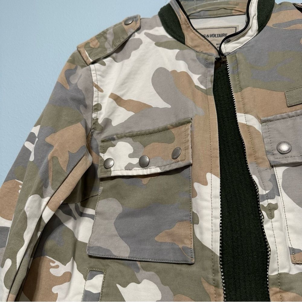 Zadig & Voltaire Kavy Camo Jacket NWT S Cargo Utility Grunge Gorpcore - Picture 8 of 16